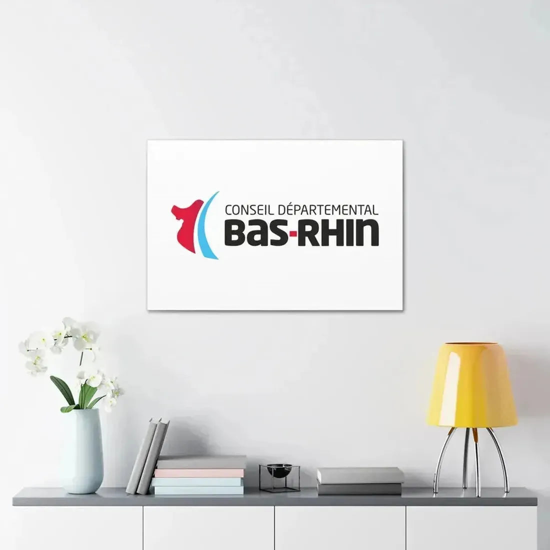 Flag of Bas Rhin France - Canvas Wall Art - The Sticker Space