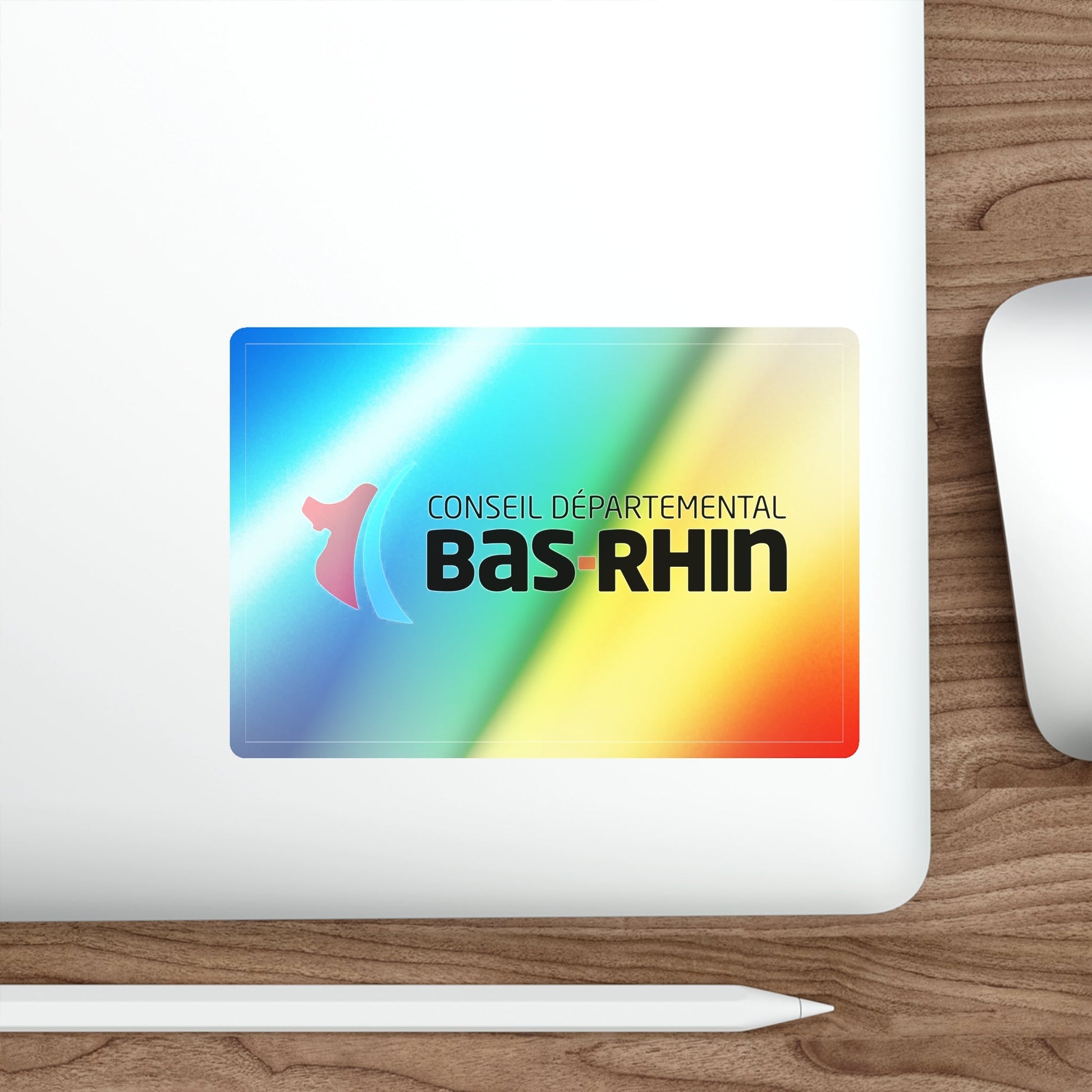 Flag of Bas Rhin France Holographic STICKER Die-Cut Vinyl Decal-The Sticker Space