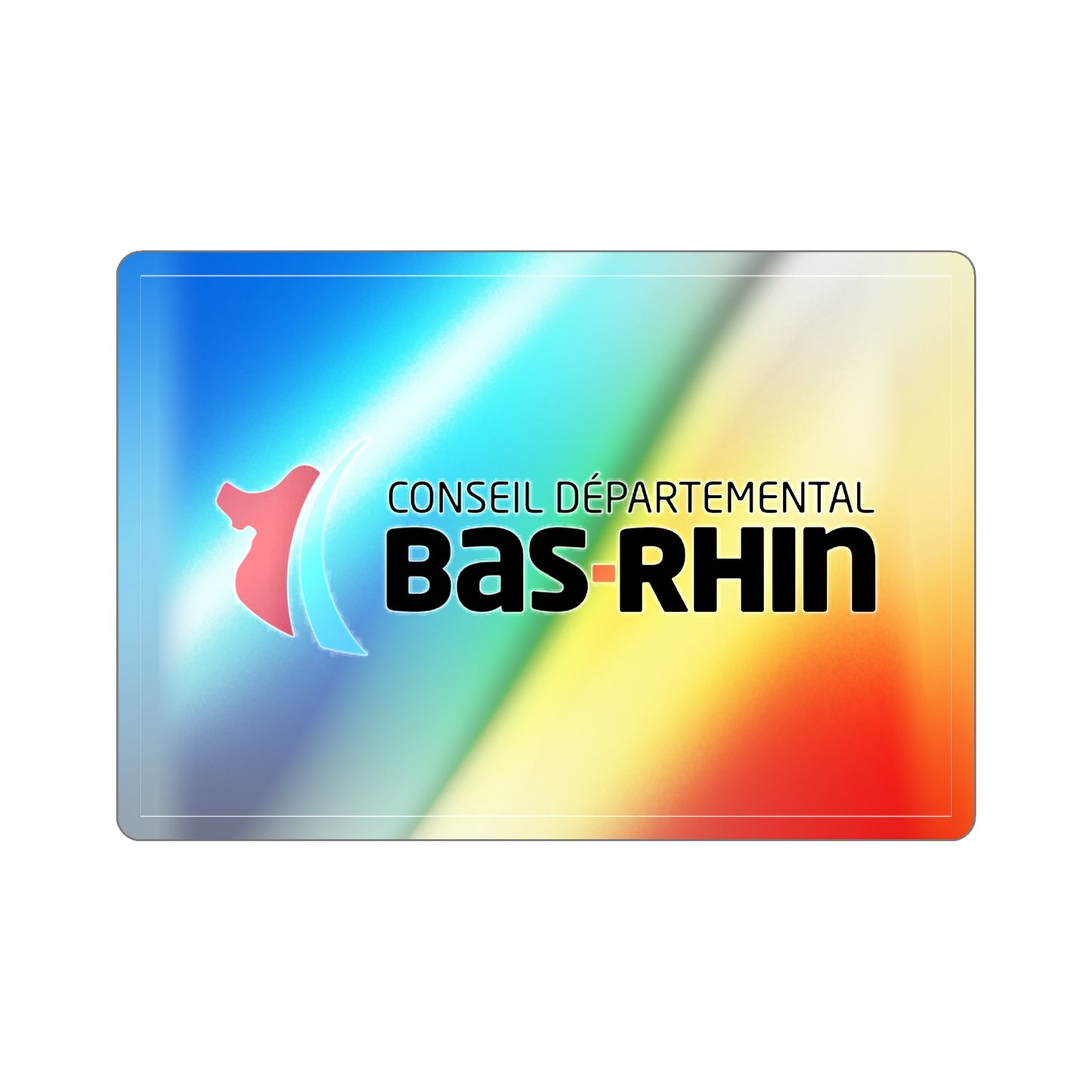 Flag of Bas Rhin France Holographic STICKER Die-Cut Vinyl Decal-2" × 2"-The Sticker Space