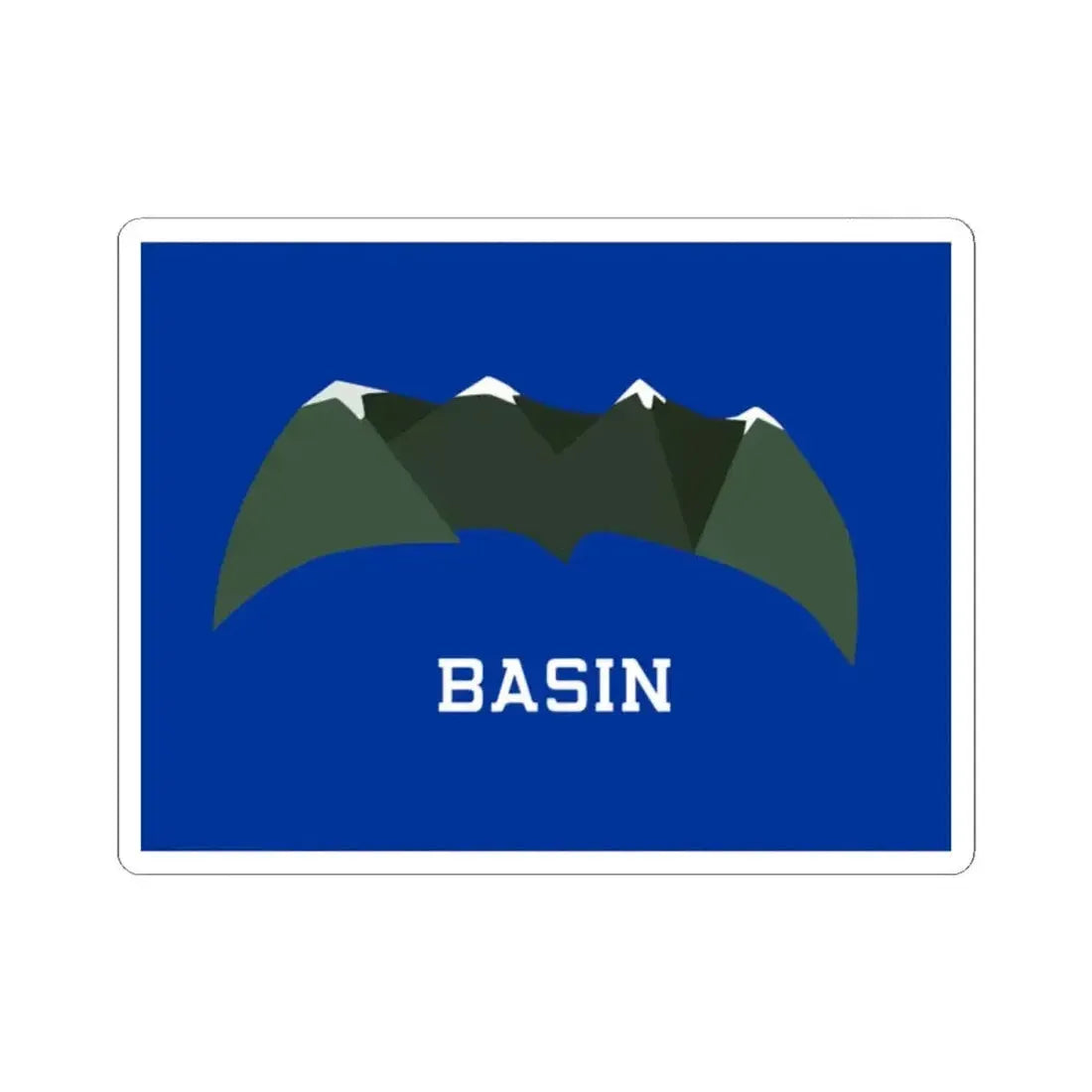Flag of Basin Wyoming (United States) STICKER Vinyl Kiss-Cut Decal 2 Inch White - The Sticker Space