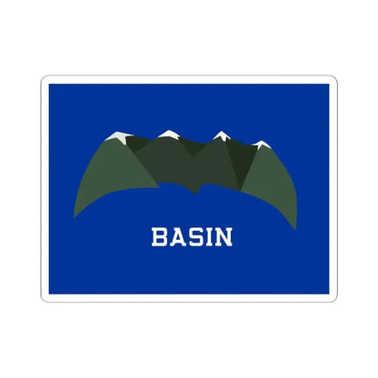 Flag of Basin Wyoming (United States) STICKER Vinyl Kiss-Cut Decal 6 Inch White - The Sticker Space