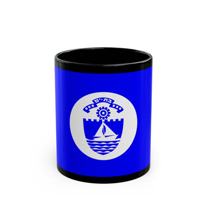 Flag of Bat Yam Israel - Black Coffee Mug-11oz-The Sticker Space