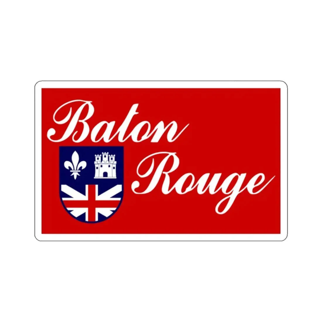 Flag of Baton Rouge, Louisiana - STICKER Vinyl Kiss-Cut Decal 2 Inch White - The Sticker Space