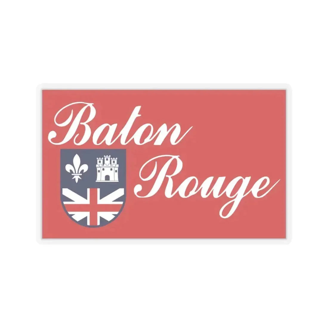 Flag of Baton Rouge, Louisiana - STICKER Vinyl Kiss-Cut Decal 3 Inch Transparent - The Sticker Space