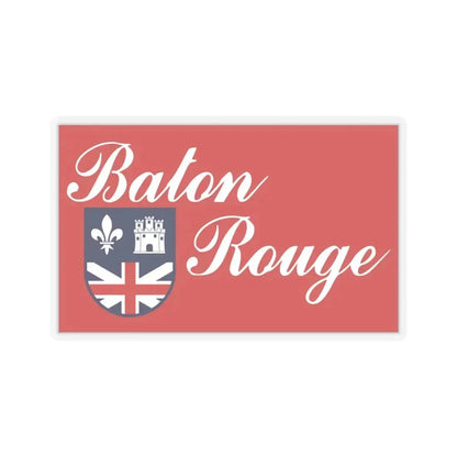 Flag of Baton Rouge, Louisiana - STICKER Vinyl Kiss-Cut Decal 3 Inch Transparent - The Sticker Space