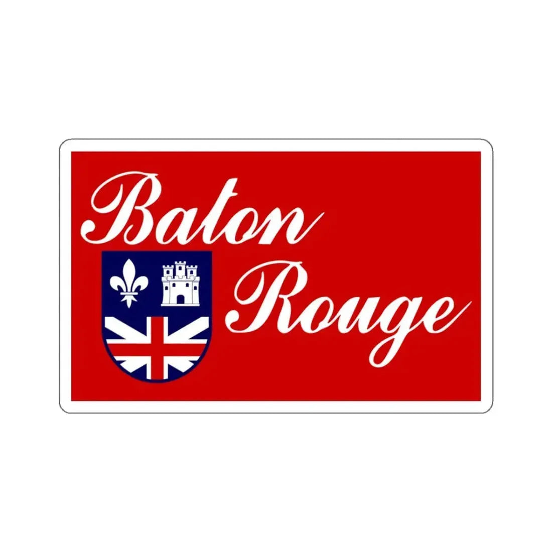 Flag of Baton Rouge, Louisiana - STICKER Vinyl Kiss-Cut Decal 3 Inch White - The Sticker Space