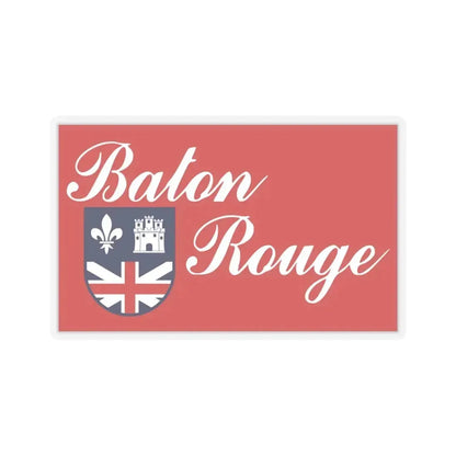 Flag of Baton Rouge, Louisiana - STICKER Vinyl Kiss-Cut Decal 4 Inch Transparent - The Sticker Space