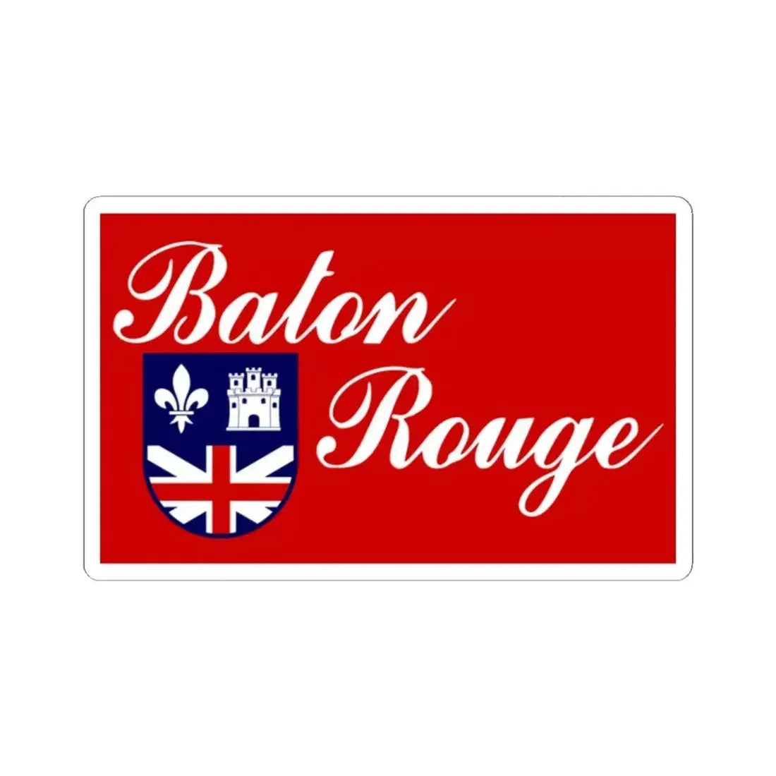 Flag of Baton Rouge Louisiana (United States) STICKER Vinyl Kiss-Cut Decal 2 Inch White - The Sticker Space