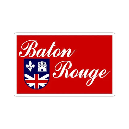 Flag of Baton Rouge Louisiana (United States) STICKER Vinyl Kiss-Cut Decal 3 Inch White - The Sticker Space