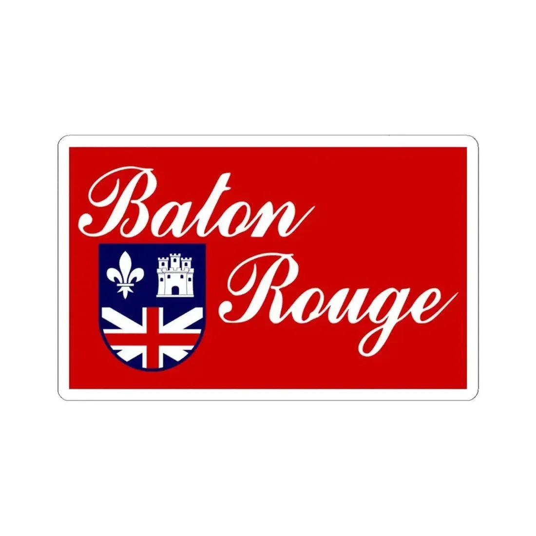 Flag of Baton Rouge Louisiana (United States) STICKER Vinyl Kiss-Cut Decal 4 Inch White - The Sticker Space