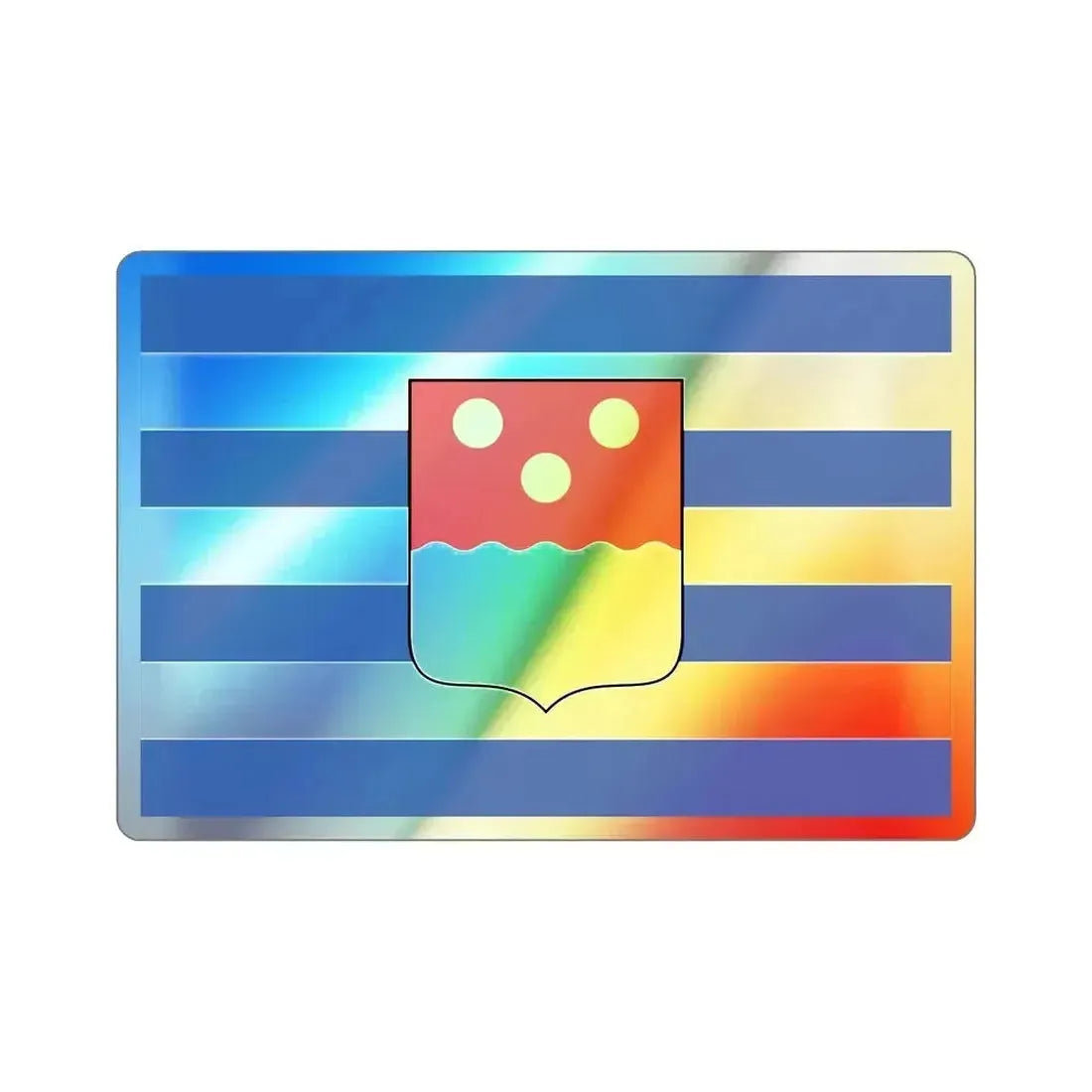 Flag of Batumi Georgia Holographic STICKER Die-Cut Vinyl Decal 3 Inch Holographic - The Sticker Space