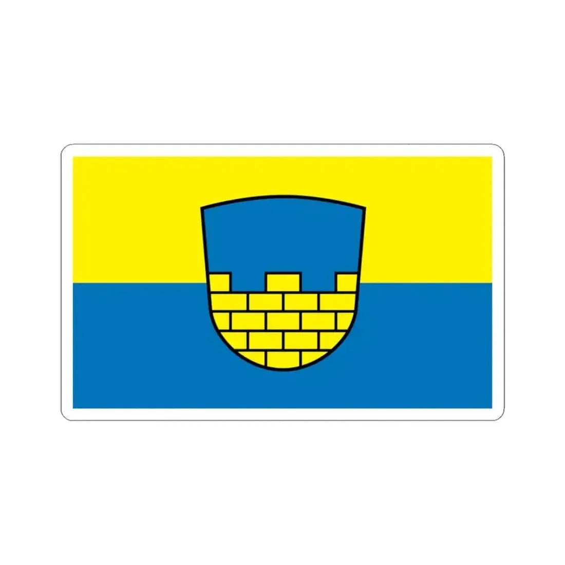 Flag of Bautzen Germany - STICKER Vinyl Kiss-Cut Decal 3 Inch White - The Sticker Space