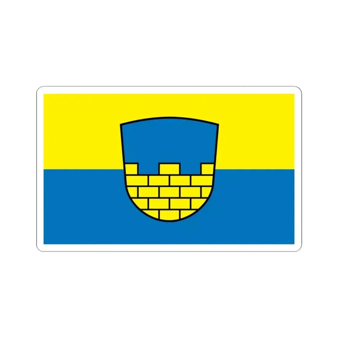 Flag of Bautzen Germany - STICKER Vinyl Kiss-Cut Decal 6 Inch White - The Sticker Space