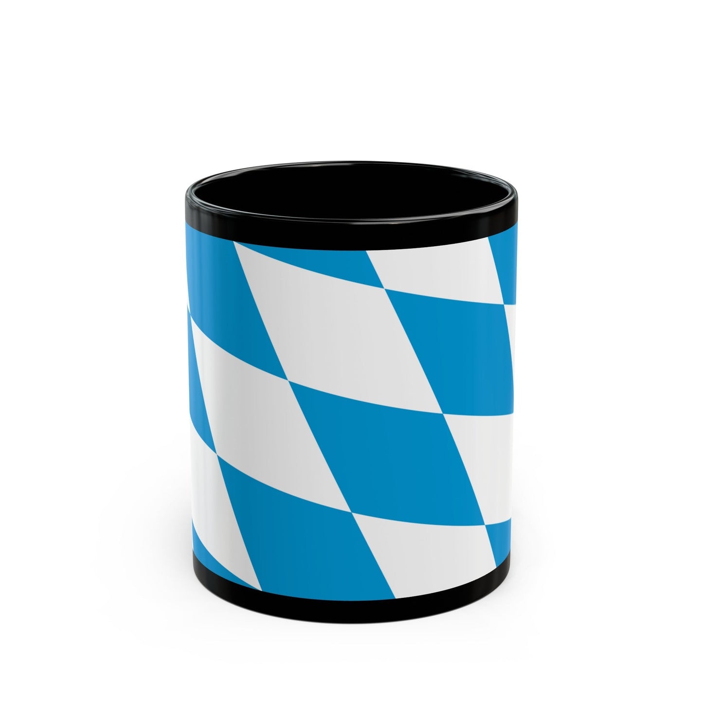 Flag of Bavaria lozengy variant Germany - Black Coffee Mug-11oz-The Sticker Space