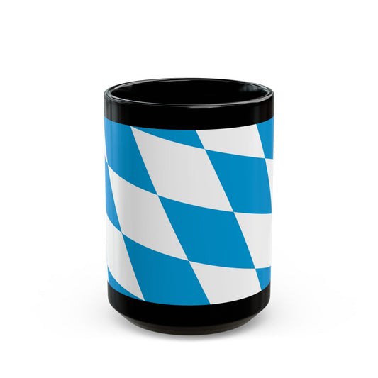 Flag of Bavaria lozengy variant Germany - Black Coffee Mug-15oz-The Sticker Space