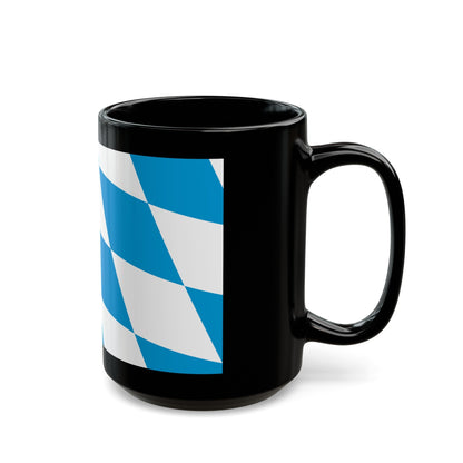 Flag of Bavaria lozengy variant Germany - Black Coffee Mug-The Sticker Space