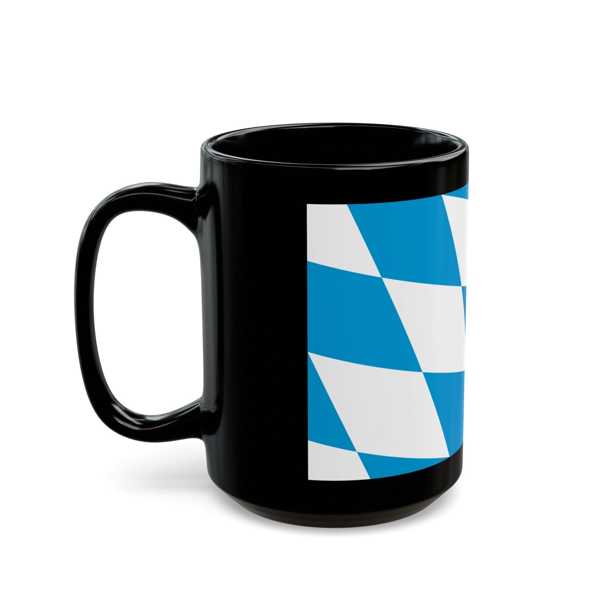 Flag of Bavaria lozengy variant Germany - Black Coffee Mug-The Sticker Space