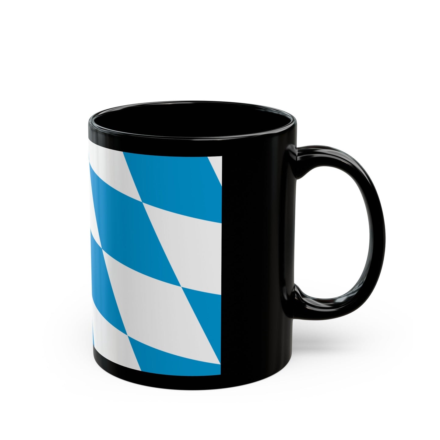 Flag of Bavaria lozengy variant Germany - Black Coffee Mug-The Sticker Space