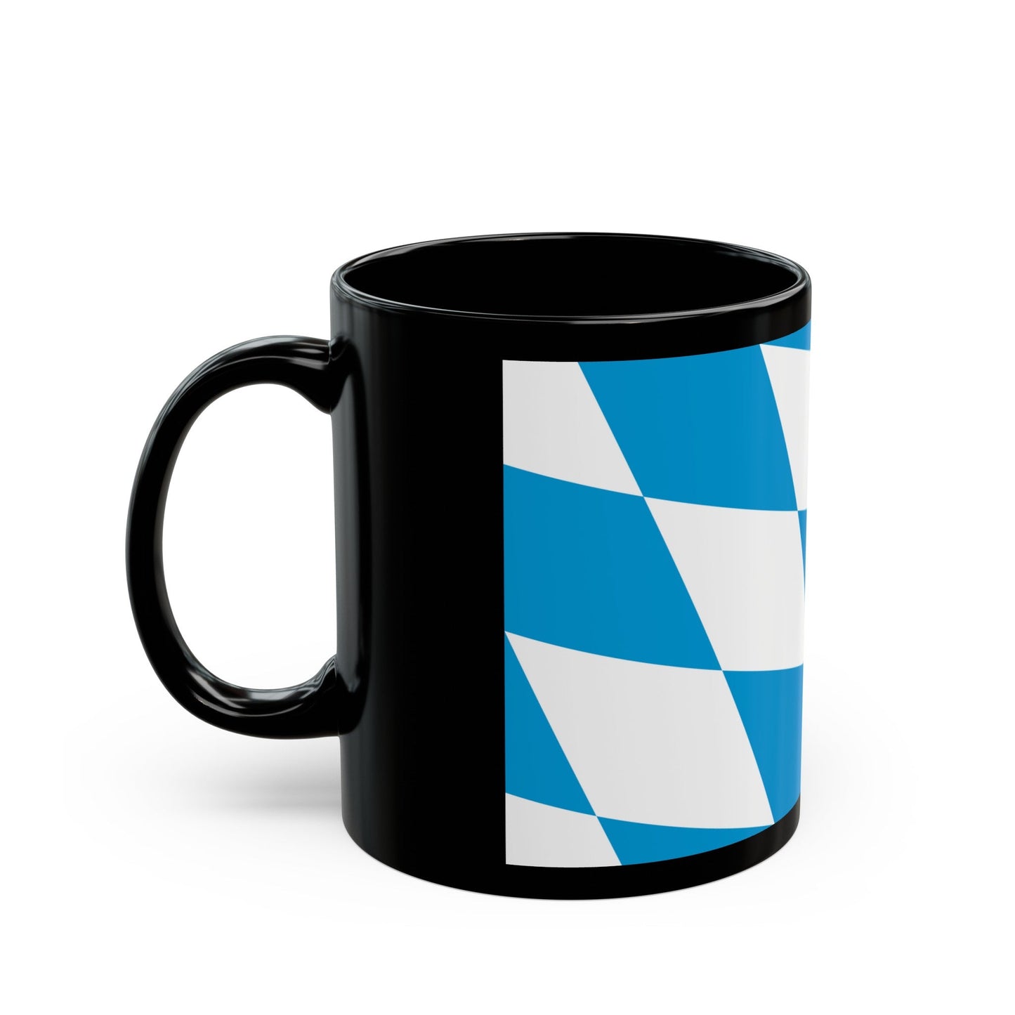 Flag of Bavaria lozengy variant Germany - Black Coffee Mug-The Sticker Space