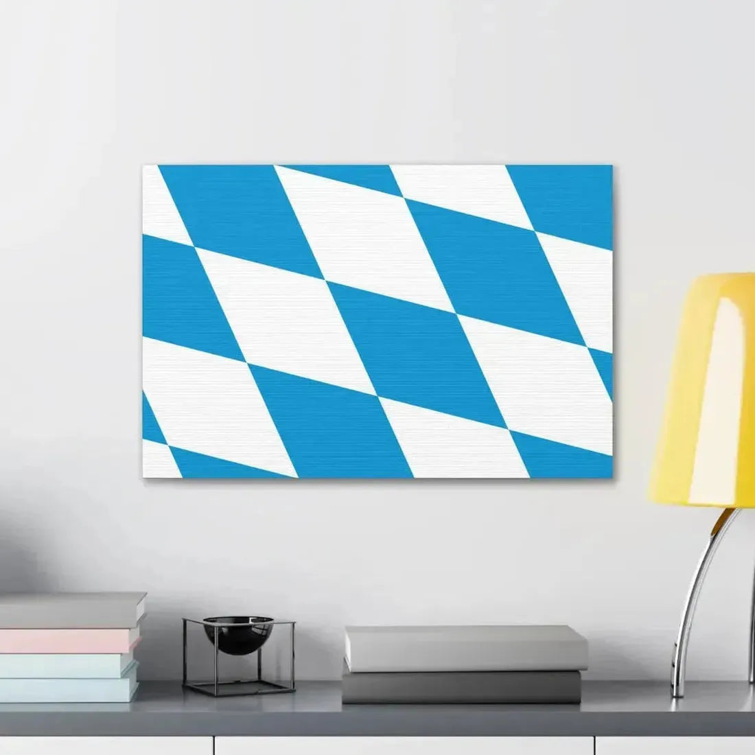 Flag of Bavaria lozengy variant Germany - Canvas Wall Art - The Sticker Space