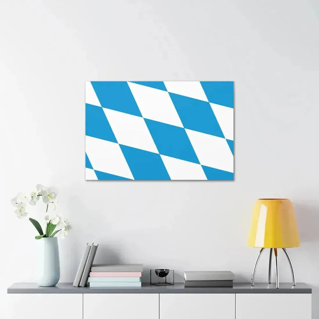 Flag of Bavaria lozengy variant Germany - Canvas Wall Art - The Sticker Space