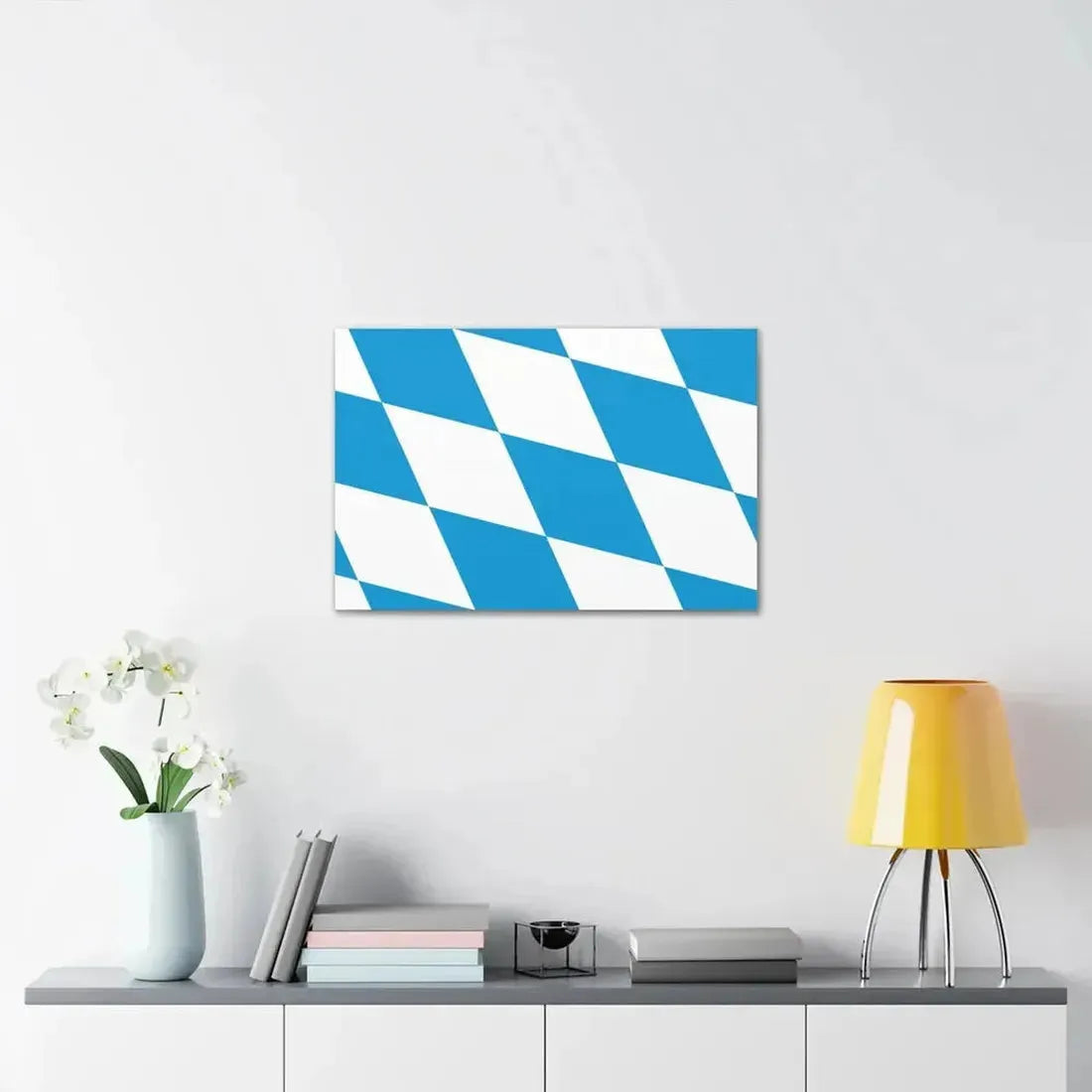 Flag of Bavaria lozengy variant Germany - Canvas Wall Art - The Sticker Space