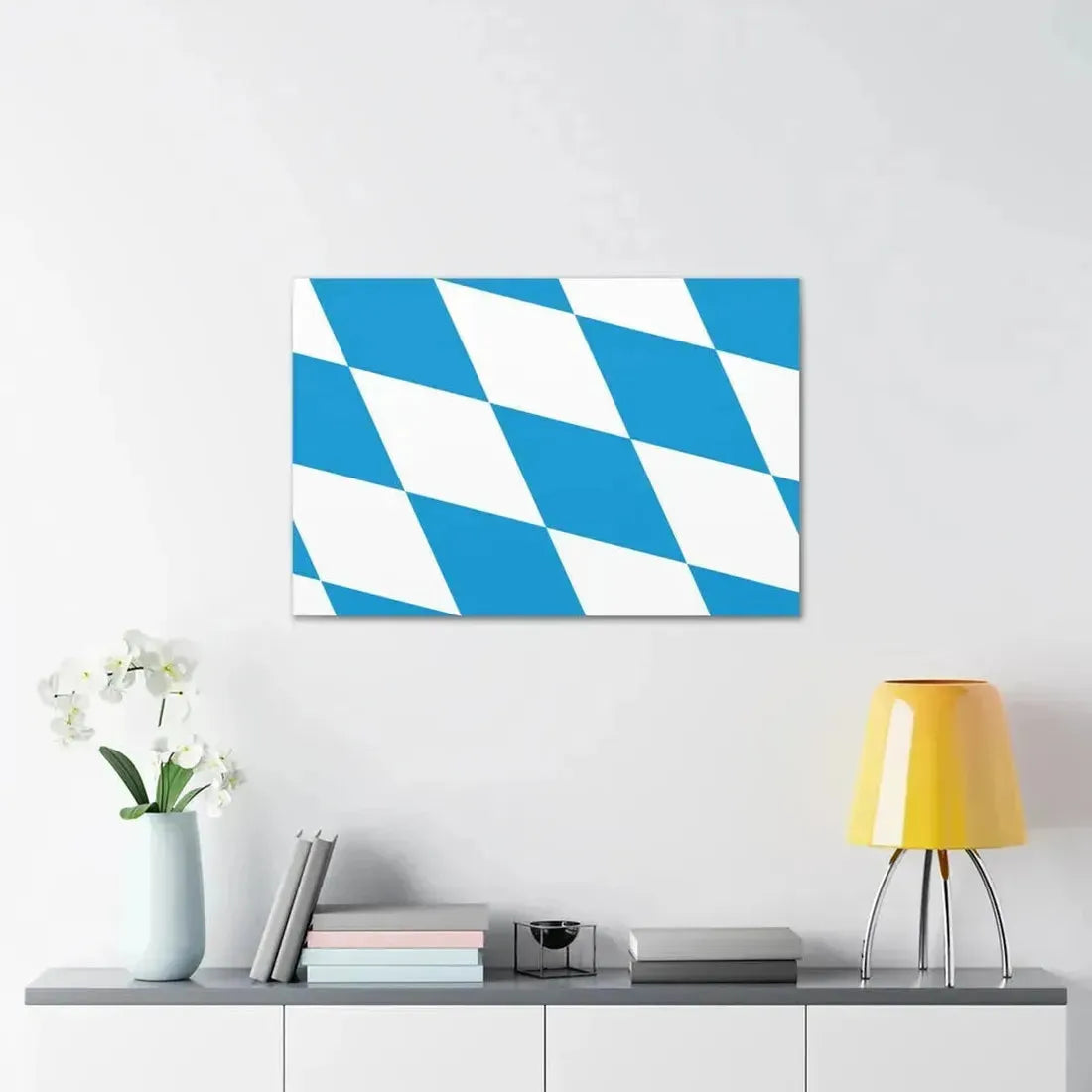 Flag of Bavaria lozengy variant Germany - Canvas Wall Art - The Sticker Space
