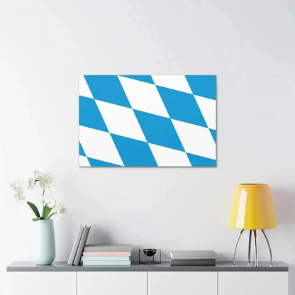 Flag of Bavaria lozengy variant Germany - Canvas Wall Art - The Sticker Space