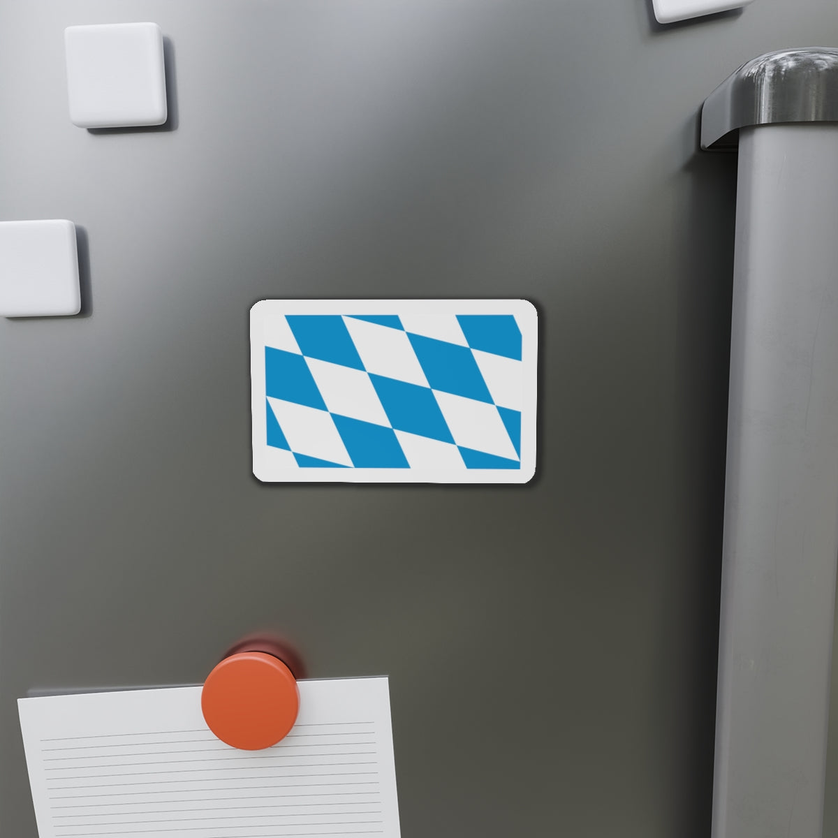 Flag of Bavaria lozengy variant Germany - Die-Cut Magnet-The Sticker Space