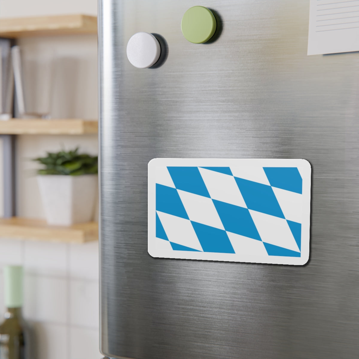 Flag of Bavaria lozengy variant Germany - Die-Cut Magnet-The Sticker Space