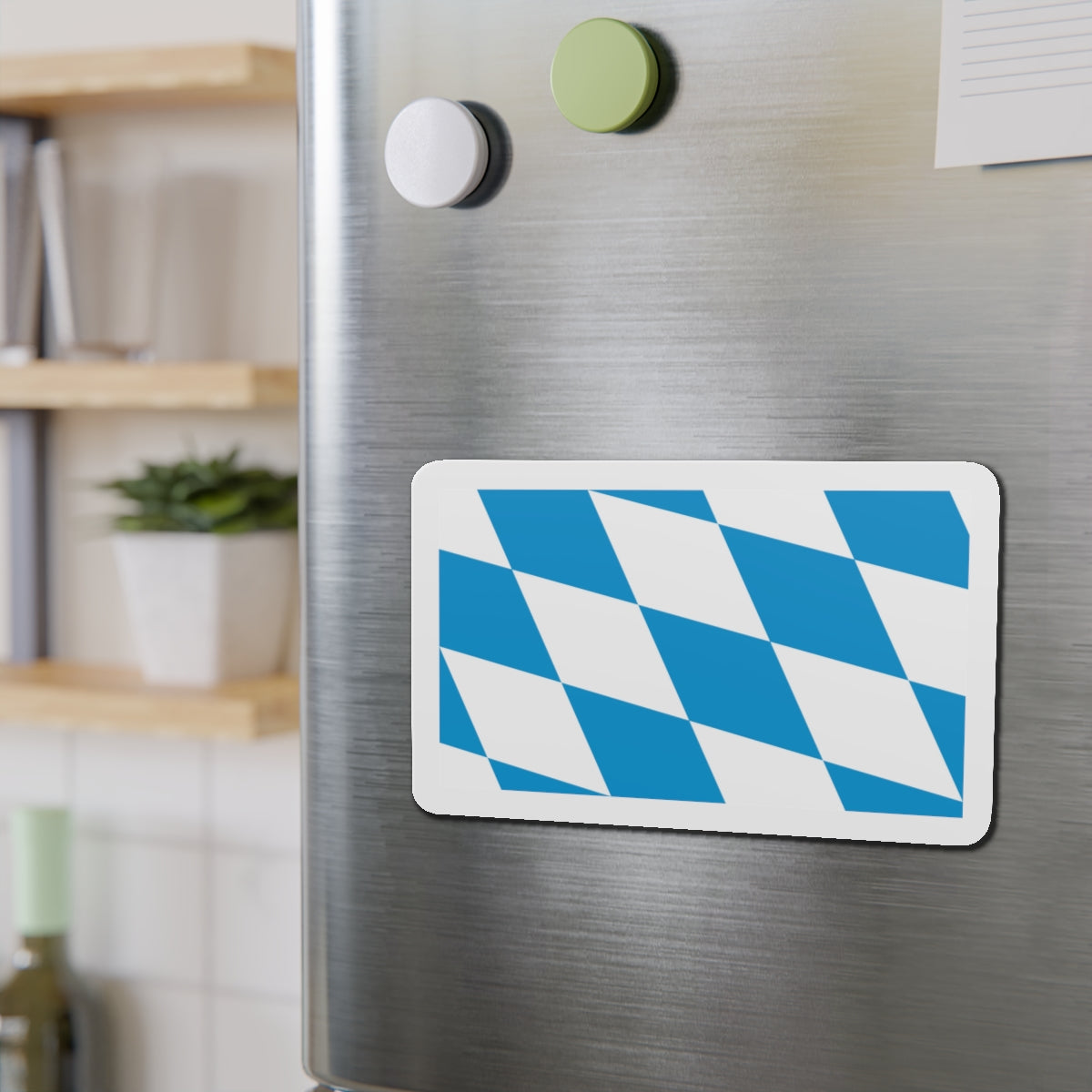 Flag of Bavaria lozengy variant Germany - Die-Cut Magnet-The Sticker Space