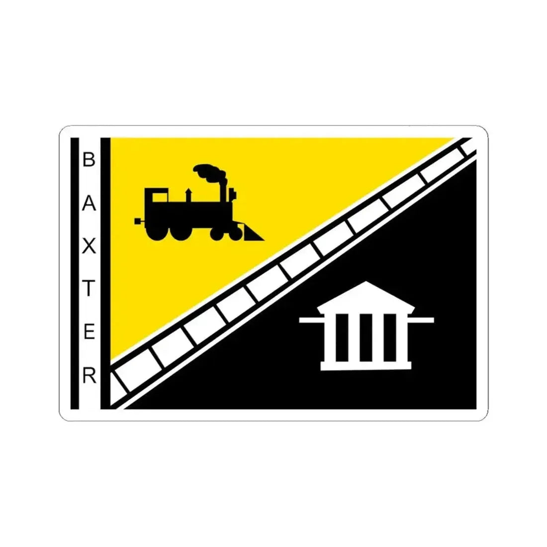 Flag of Baxter Tennessee (United States) STICKER Vinyl Kiss-Cut Decal 4 Inch White - The Sticker Space