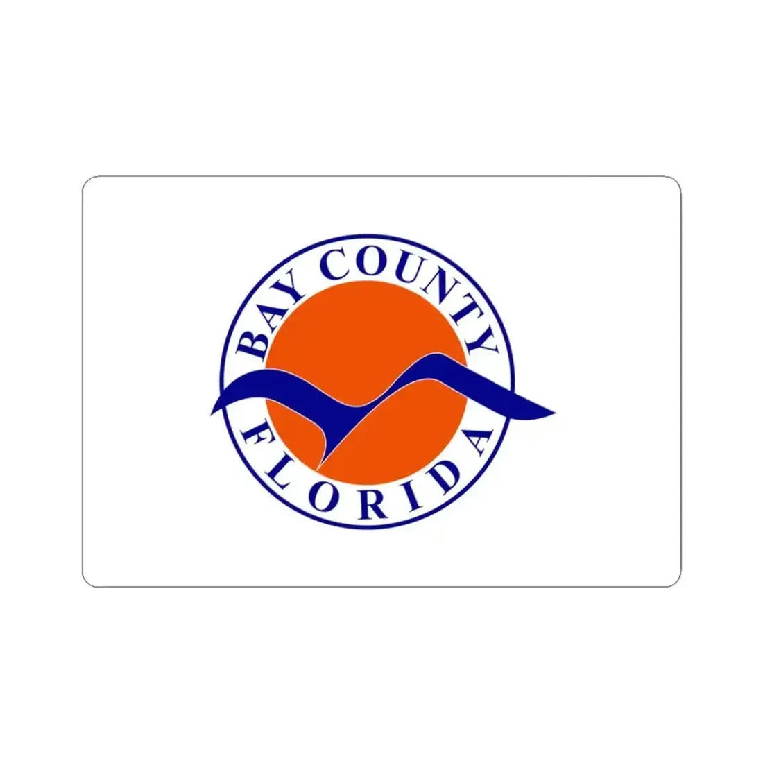 Flag of Bay County Florida (United States) STICKER Vinyl Kiss-Cut Decal 3 Inch White - The Sticker Space