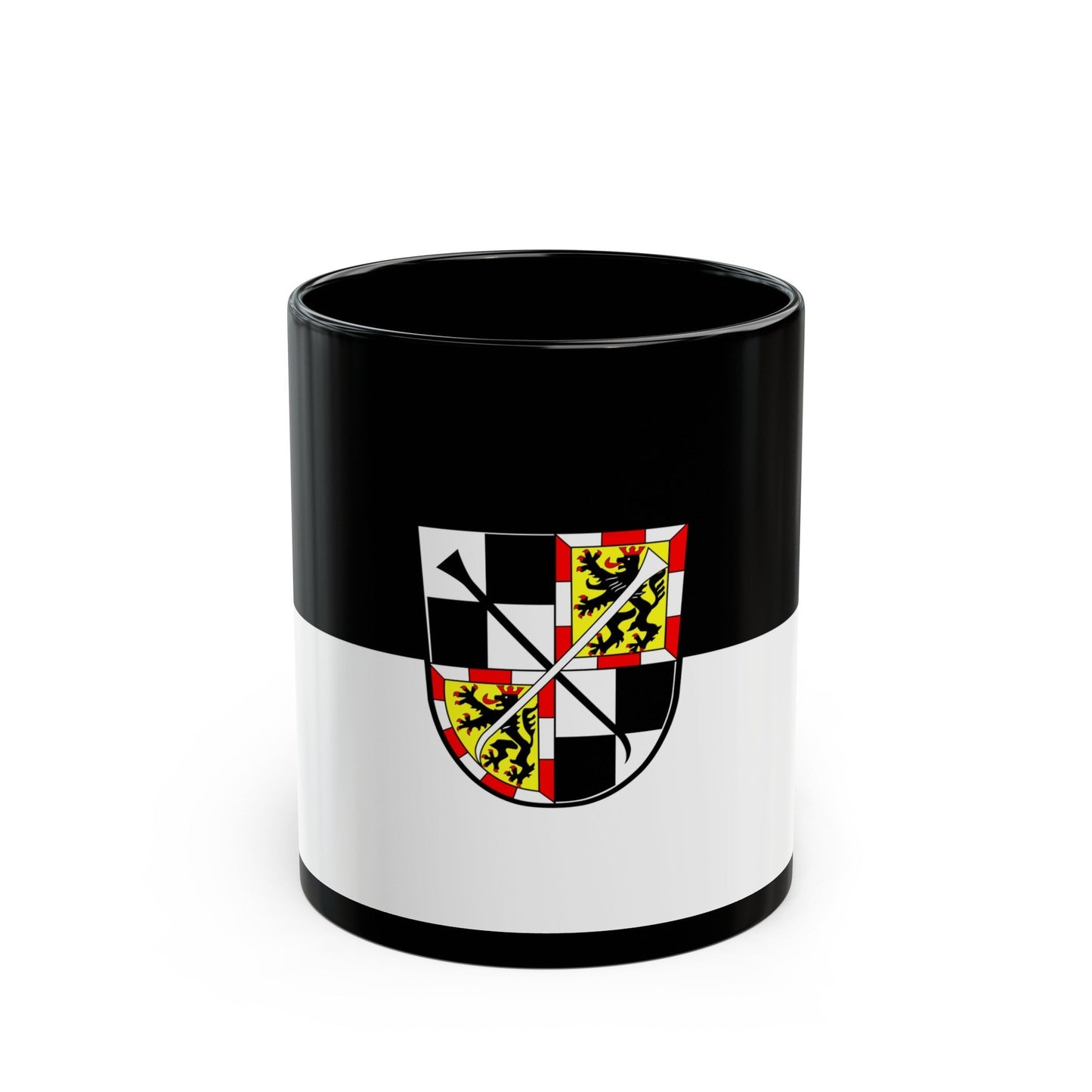 Flag of Bayreuth 2 Germany - Black Coffee Mug-11oz-The Sticker Space