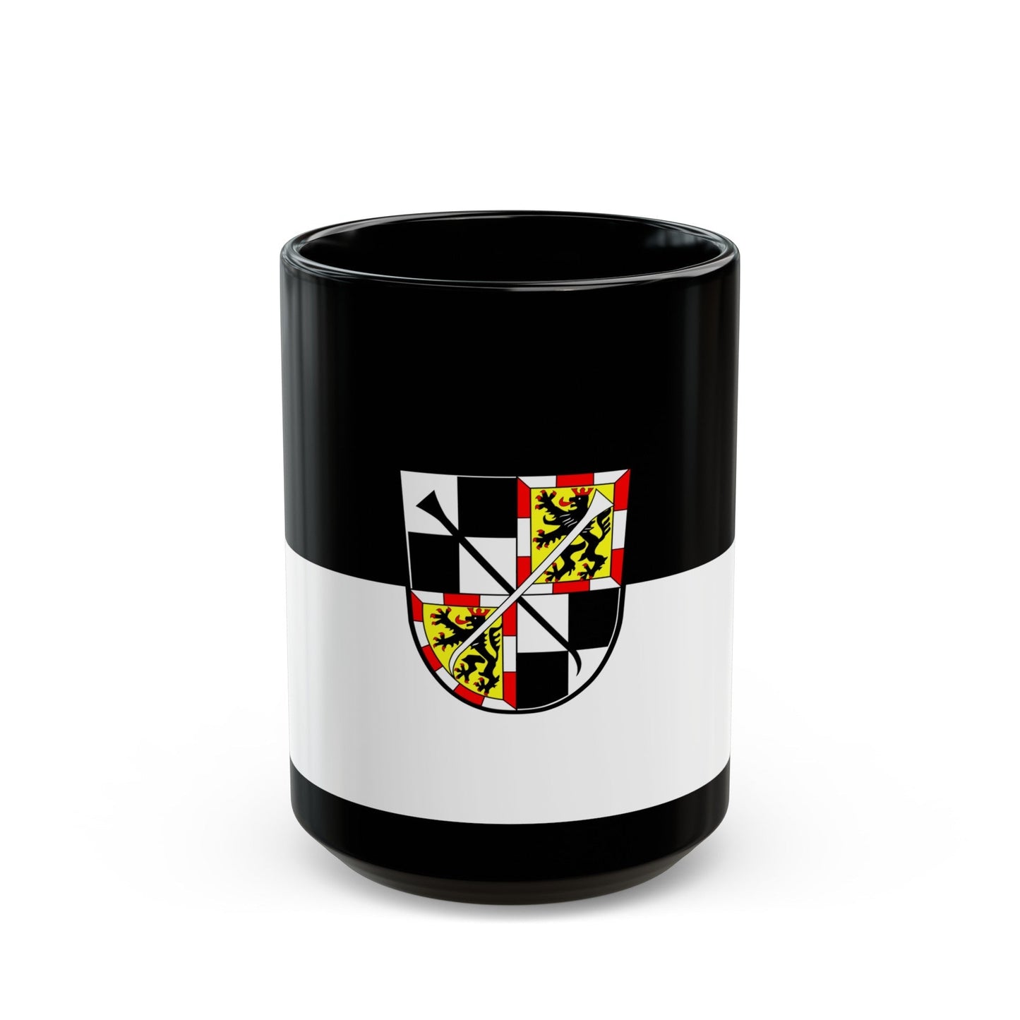 Flag of Bayreuth 2 Germany - Black Coffee Mug-15oz-The Sticker Space