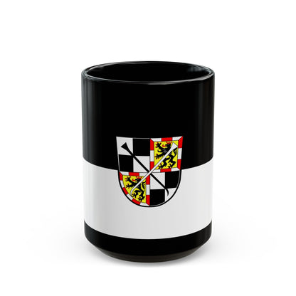 Flag of Bayreuth 2 Germany - Black Coffee Mug-15oz-The Sticker Space