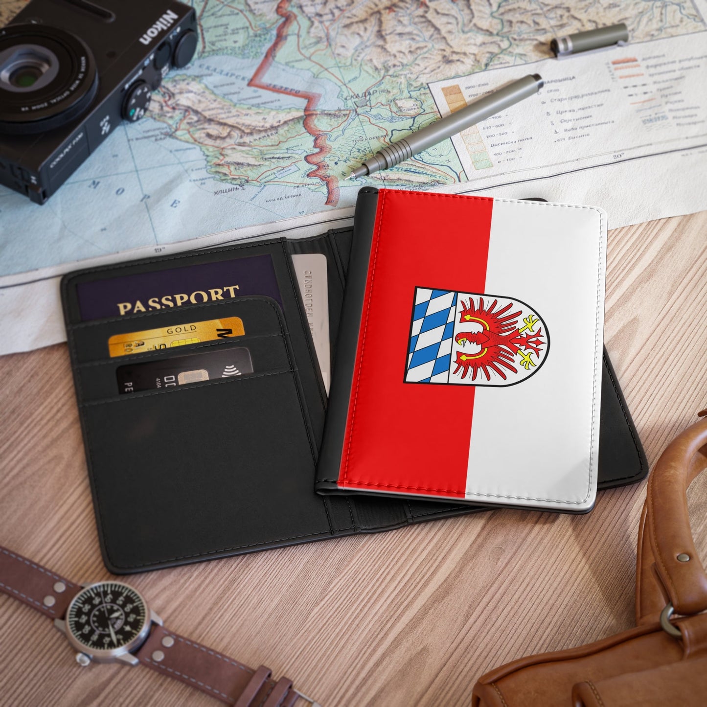 Flag of Bayreuth Germany - Passport Holder-3.9" x 5.8"-The Sticker Space