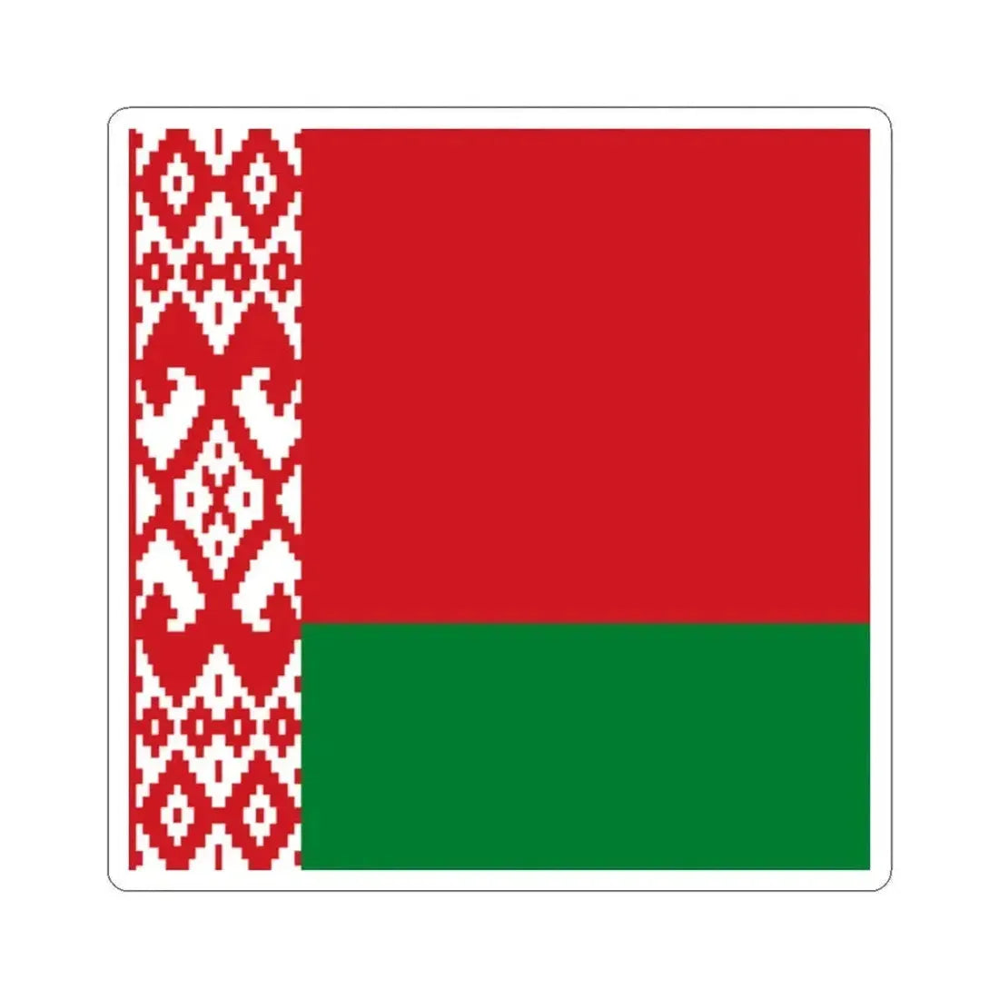 Flag of Belarus 1-1 (Belarus) STICKER Vinyl Kiss-Cut Decal 2 Inch White - The Sticker Space