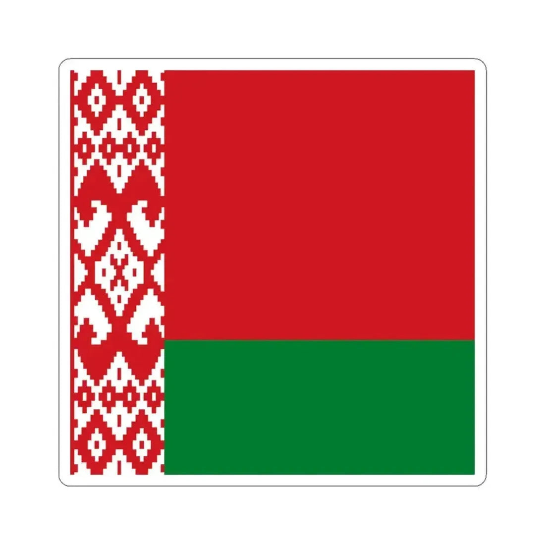 Flag of Belarus 1-1 (Belarus) STICKER Vinyl Kiss-Cut Decal 3 Inch White - The Sticker Space