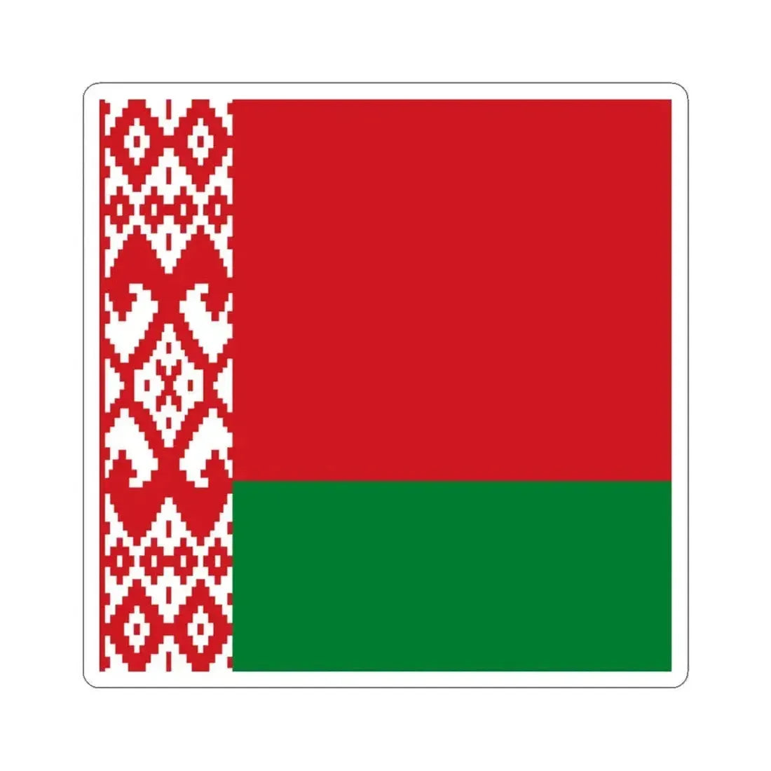 Flag of Belarus 1-1 (Belarus) STICKER Vinyl Kiss-Cut Decal 4 Inch White - The Sticker Space
