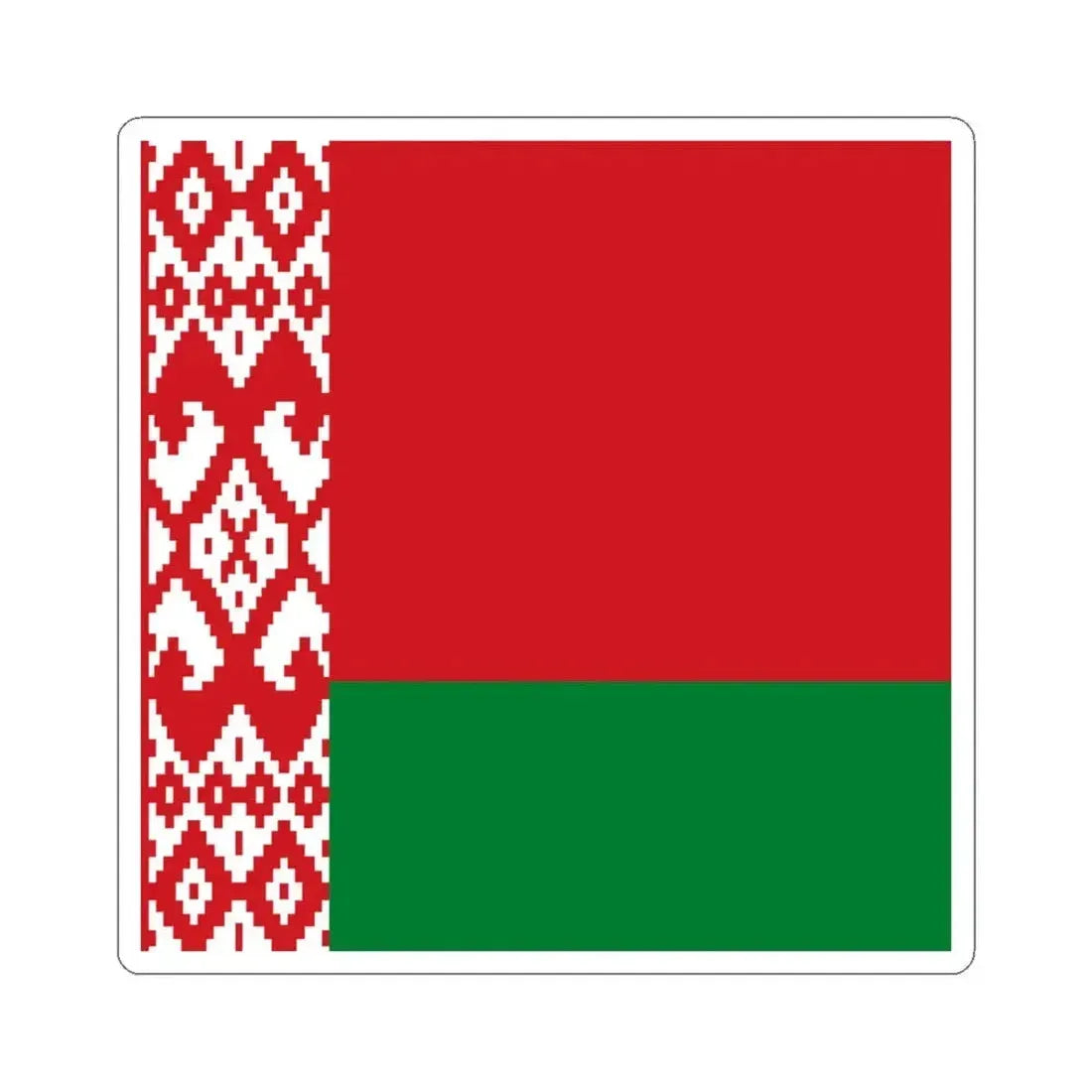 Flag of Belarus 1-1 (Belarus) STICKER Vinyl Kiss-Cut Decal 6 Inch White - The Sticker Space