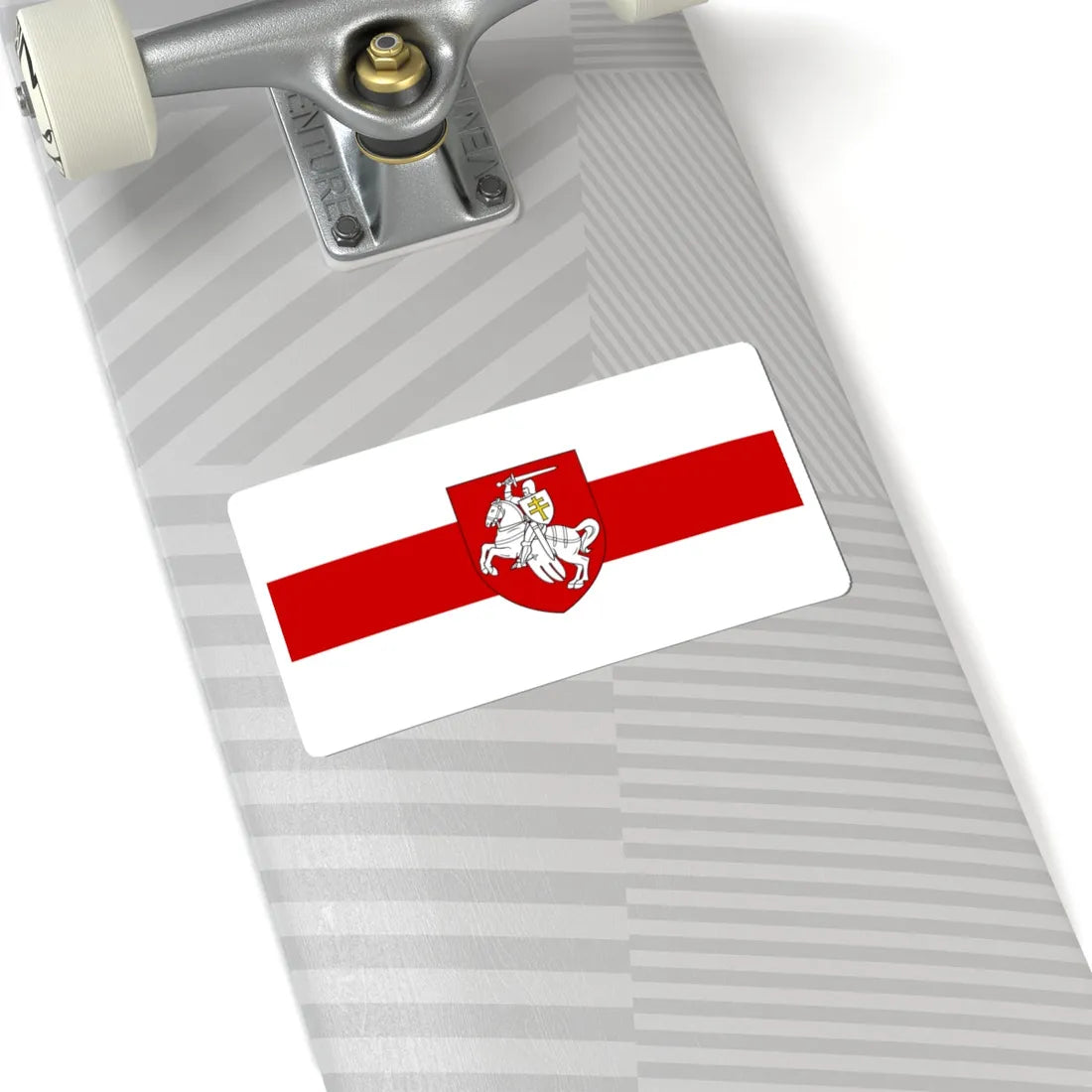 Flag of Belarus 1918 1991-1995 with historic coat of arms (Belarus) (Coat of Arms) STICKER Vinyl Kiss-Cut Decal - The Sticker Space