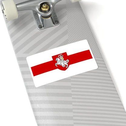 Flag of Belarus 1918 1991-1995 with Pahonia womens version (Belarus) (Coat of Arms) STICKER Vinyl Kiss-Cut Decal - The Sticker Space