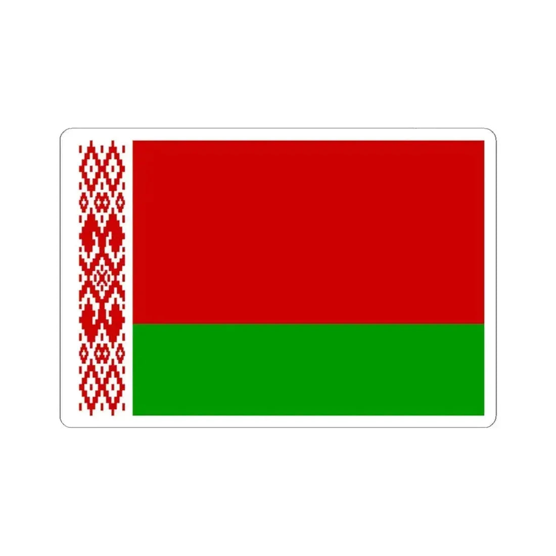 Flag of Belarus 1995-2012 3-2 (Belarus) STICKER Vinyl Kiss-Cut Decal 6 Inch White - The Sticker Space
