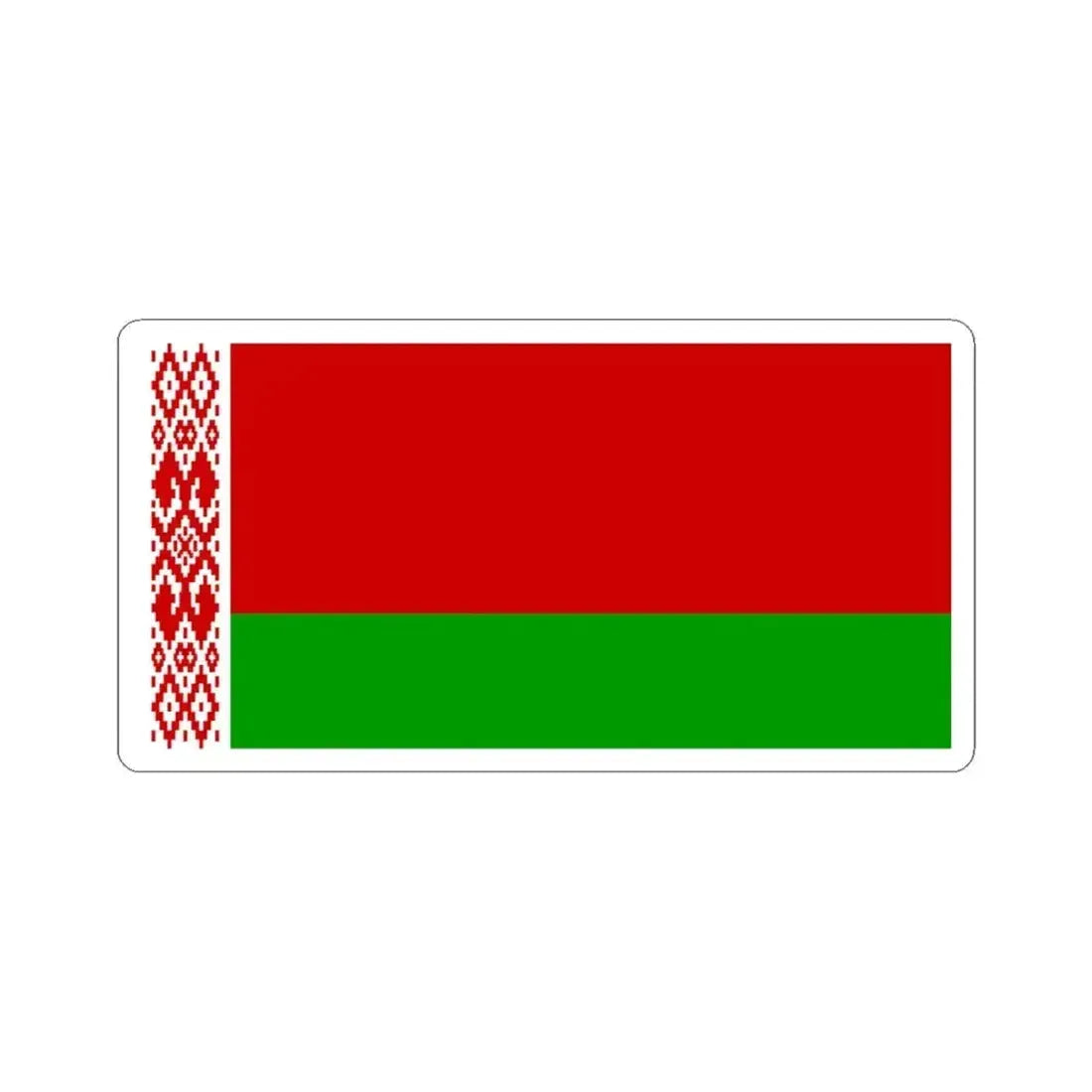 Flag of Belarus 1995-2012 (Belarus) STICKER Vinyl Kiss-Cut Decal 6 Inch White - The Sticker Space
