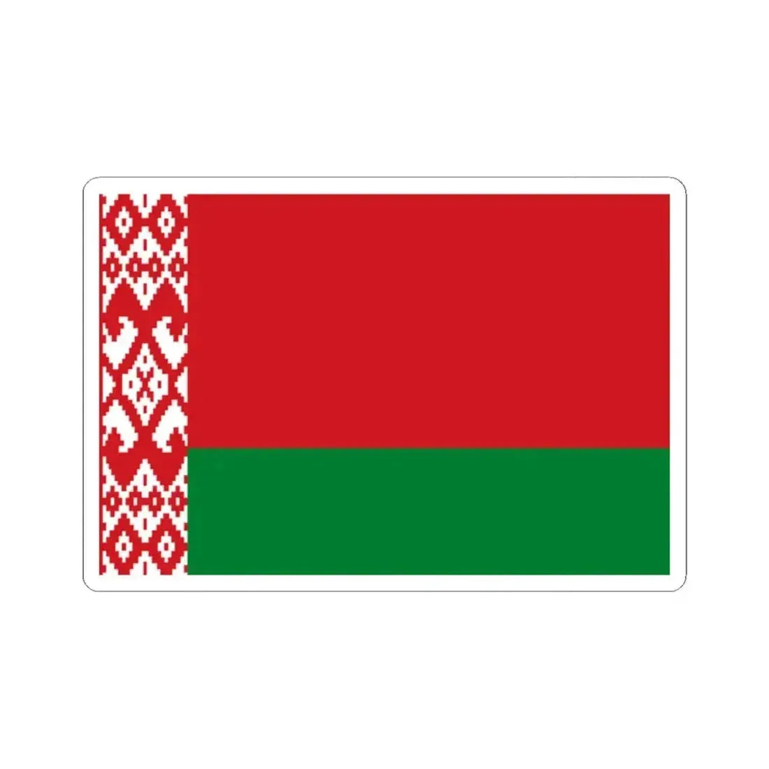 Flag of Belarus 3-2 (Belarus) STICKER Vinyl Kiss-Cut Decal 2 Inch White - The Sticker Space