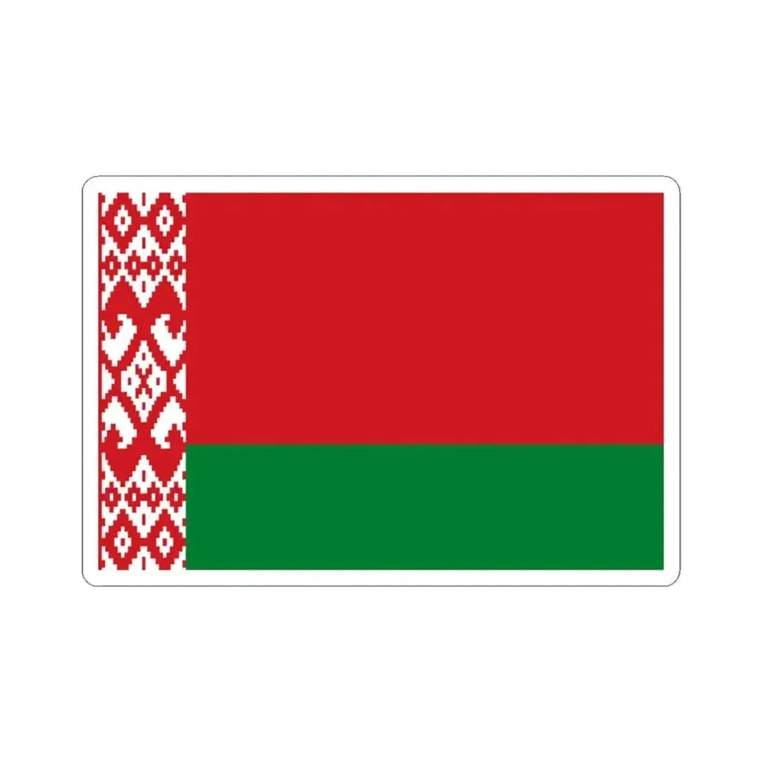 Flag of Belarus 3-2 (Belarus) STICKER Vinyl Kiss-Cut Decal 3 Inch White - The Sticker Space
