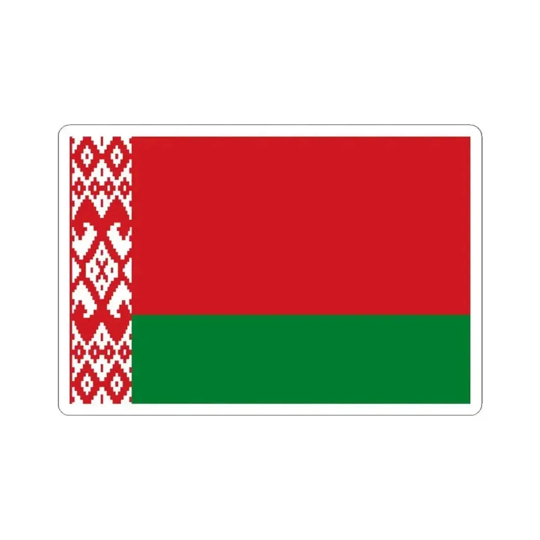 Flag of Belarus 3-2 (Belarus) STICKER Vinyl Kiss-Cut Decal 4 Inch White - The Sticker Space
