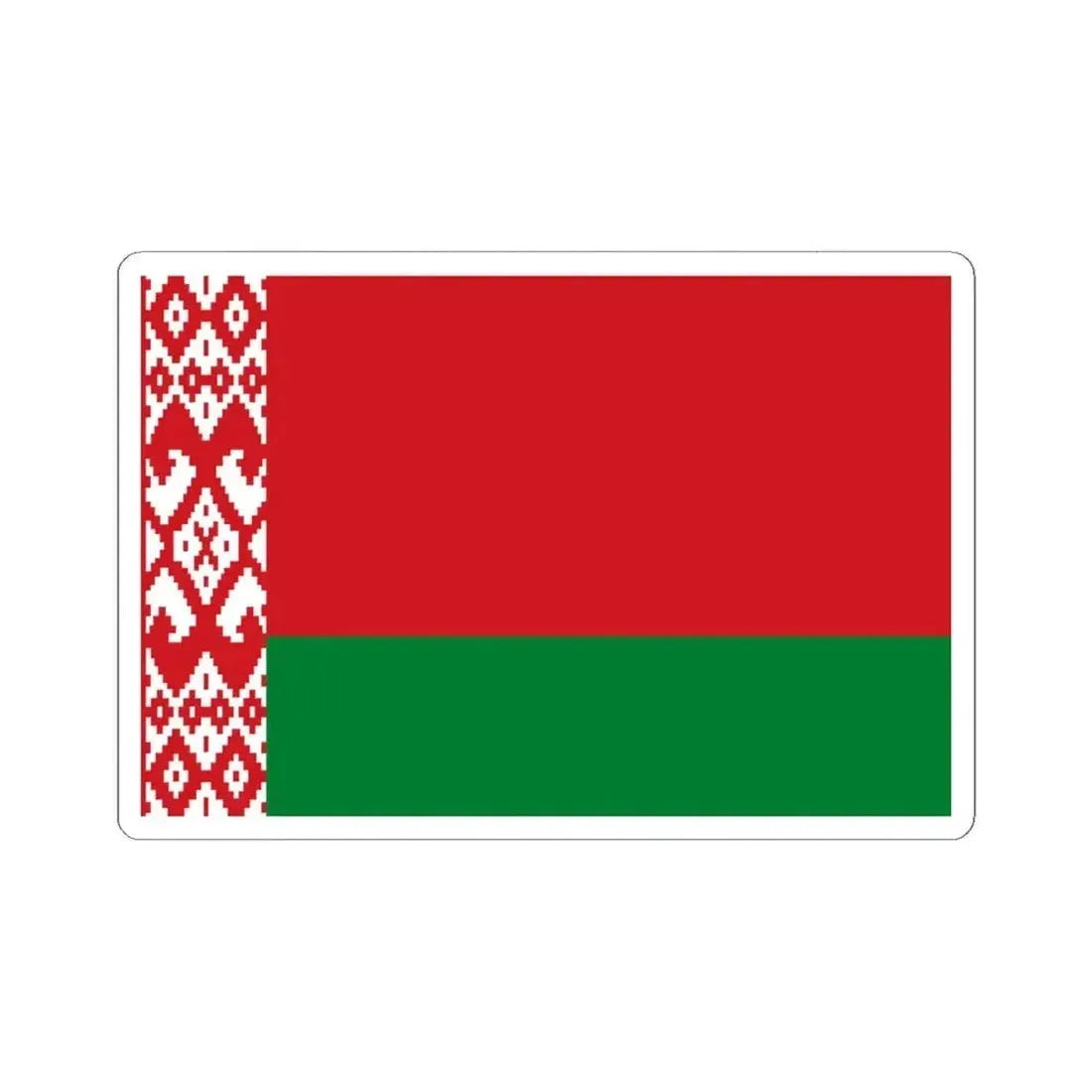 Flag of Belarus 3-2 (Belarus) STICKER Vinyl Kiss-Cut Decal 6 Inch White - The Sticker Space