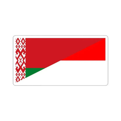 Flag of Belarus and Indonesia (Belarus) STICKER Vinyl Kiss-Cut Decal 6 Inch White - The Sticker Space